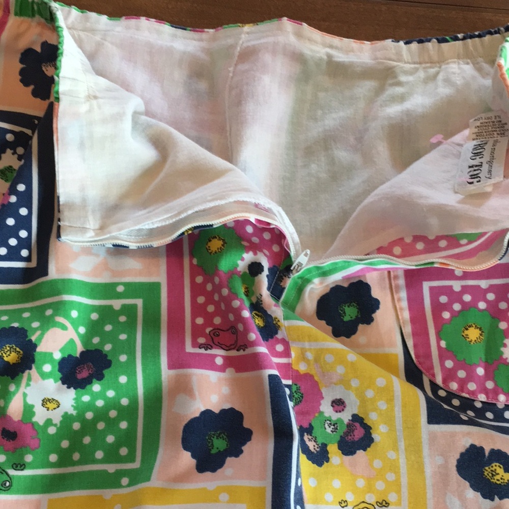 Vintage Floral Frogs Patchwork retro skirt skort polka dots frogs flowers 🌸 🐸 - Picture 12 of 16